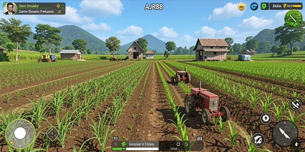 Tampilan gameplay menarik dari AJR88 yang menampilkan proses pertanian.