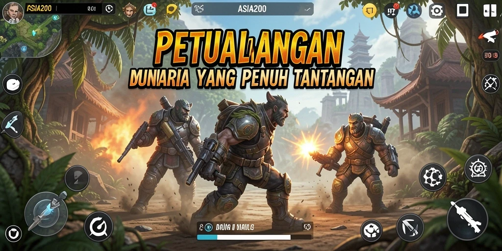 Screenshot utama ASIA200 menampilkan aksi menegangkan dalam petualangan.