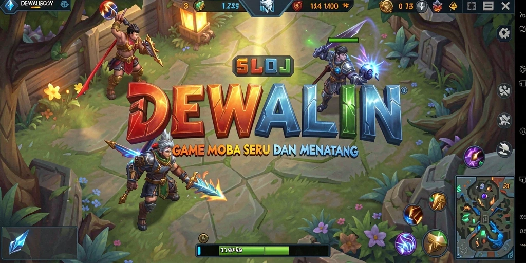 Tampilan gameplay seru dalam DEWALIN saat tim bertarung.