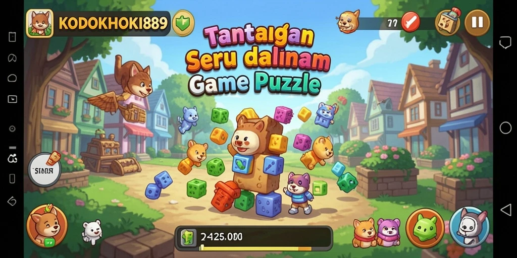 Tampilan gameplay seru dari KODOKHOKI889 saat menyelesaikan puzzle.