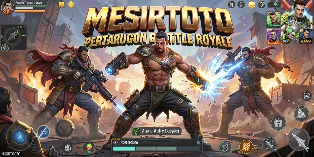 Screenshot gameplay MESIRTOTO dengan aksi Battle Royale yang intens.
