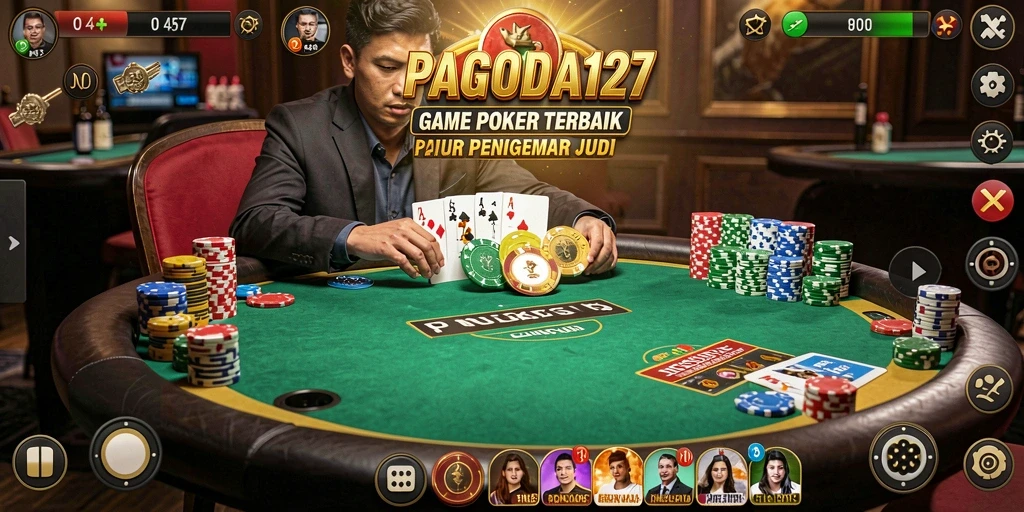 Tampilan gameplay seru dari aplikasi Poker PAGODA127.