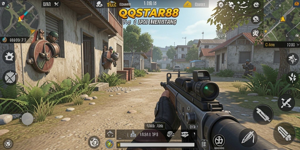 Gameplay mendebarkan dari QQSTAR88 menunjukkan pertempuran TPS yang intens.