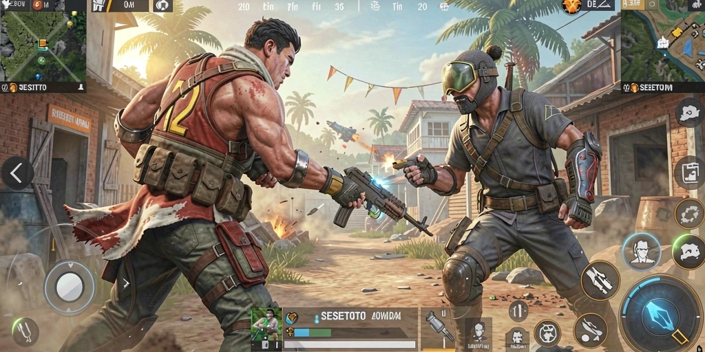 Tampilan gameplay SESETOTO yang mendebarkan dalam pertempuran Battle Royale.