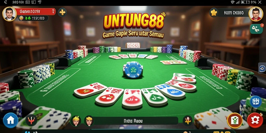 Tampilan gameplay seru dalam UNTUNG88 saat bermain Gaple.