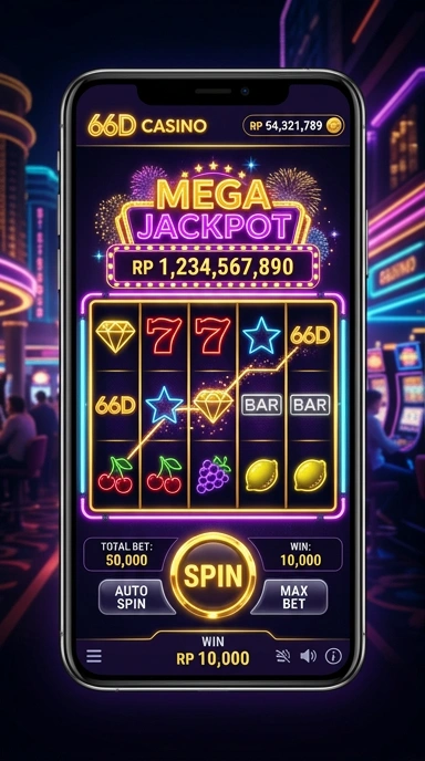 Tampilan beranda aplikasi 66d yang menarik dan mudah dinavigasi.